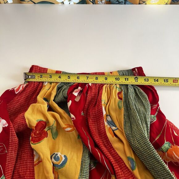 Vintage Maxi Skirt Patchwork Medium Festival Avant Garde Indie Fall Mixed Media - Picture 7 of 8